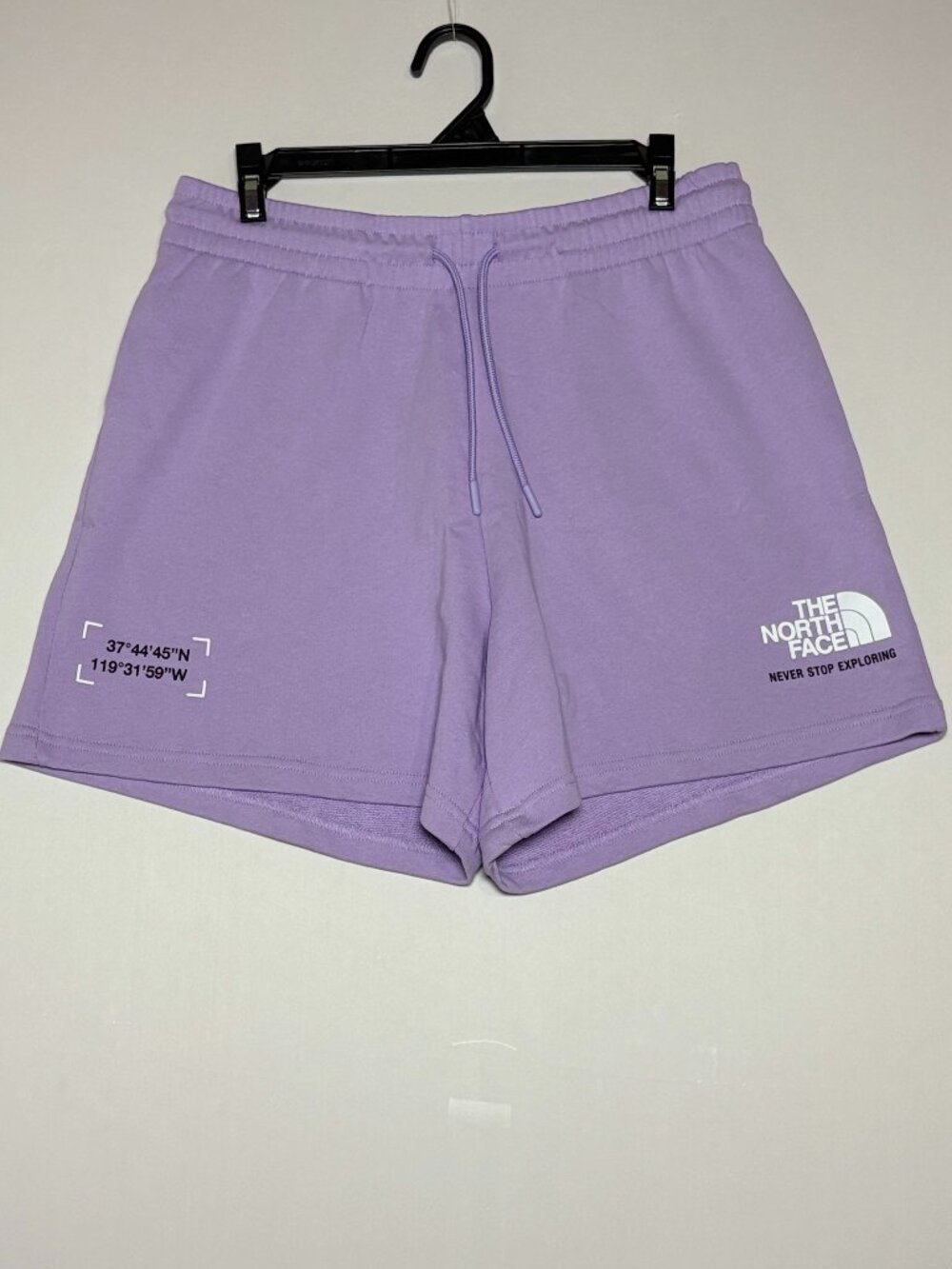 NWT The North Face Coordinates Graphic Shorts Lavender Cotton Frech Terry Size M